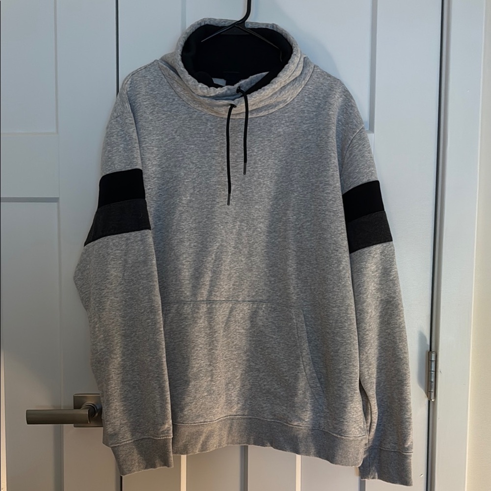 H&M Gray Hoodie with Black Accents
